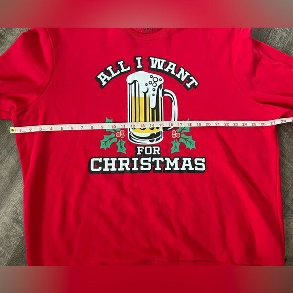 Hybrid Christmas Sweatshirt "All I Want for Christmas" is Beer-Size XXL - Picture 3 of 5